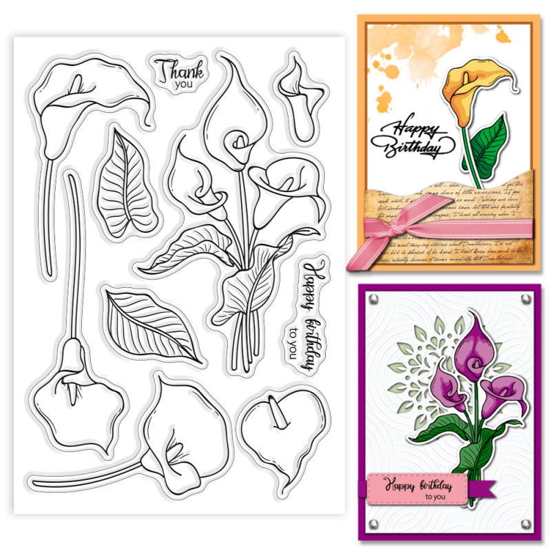 Sellos transparentes de esquina de plantas, sellos transparentes de silicona con borde de rosa y flores, sellos transparentes para tarjetas de álbum de recortes DIY: Rosa claro