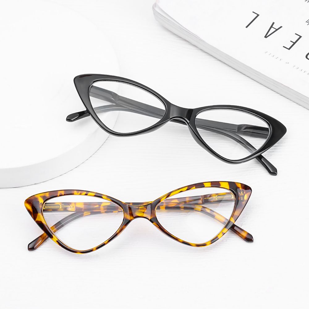 Mode Kat Ogen Leesbril Ultalight Kleine Frame Clear Lens Verziend Brillen Voor Vrouwen &amp; Mannen Met + 10to + 40