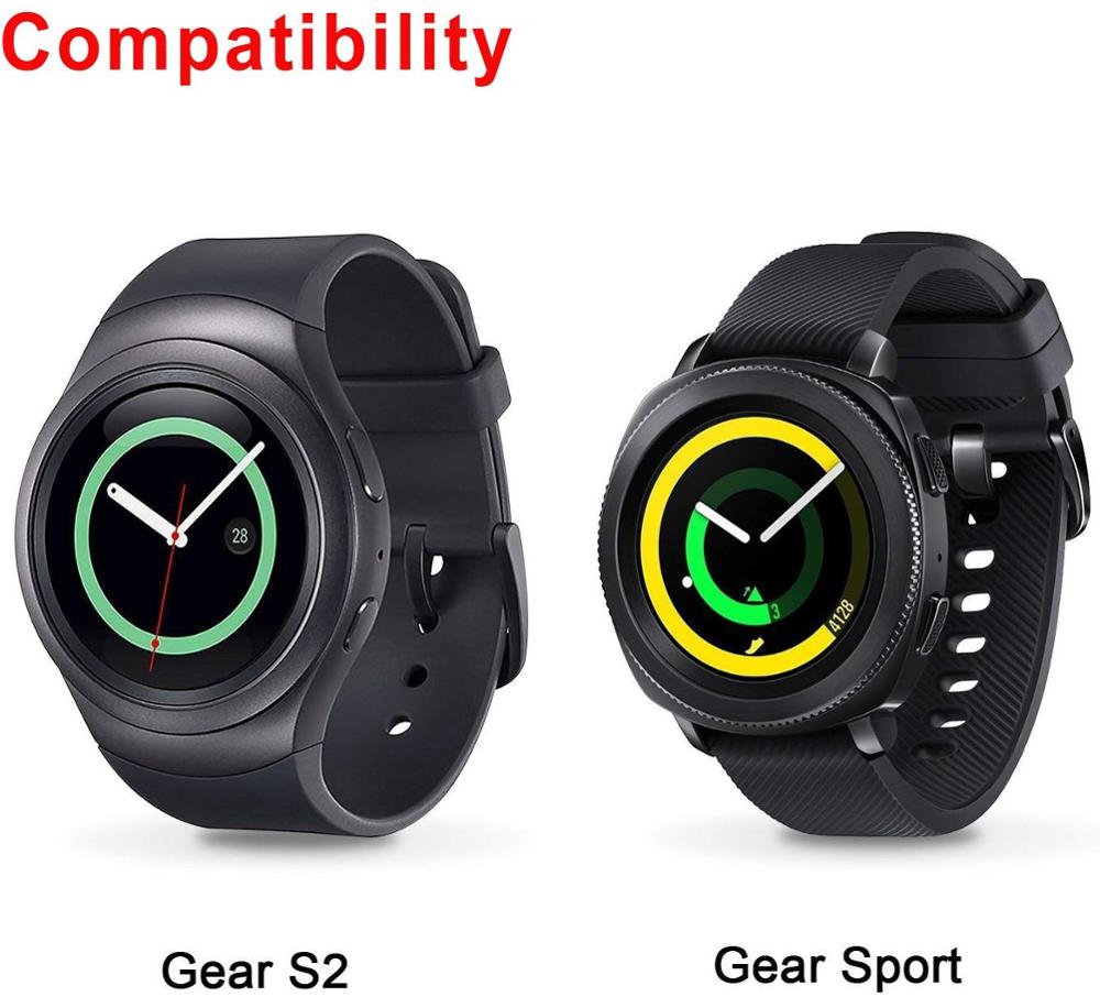 Behua hærdet glas skærmbeskyttelsesfilm til samsung gear  s2 sm-r720 9h lte 2.5d rundkant anti-ridsebeskyttelsesdæksel
