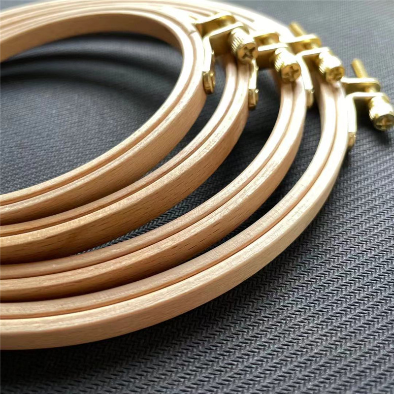 Cerceau de broderie rond en hêtre, cadre de broderie en bois, supports de broderie à la main, anneaux de points de croix pour le travail d&#39;aiguille, bricolage, outils de couture
