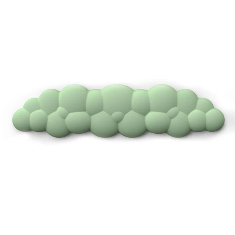 Mouse pad with wrist rest keyboard cloud anti-slip memory foam desktop office gamer mouse wrist rest: dark green