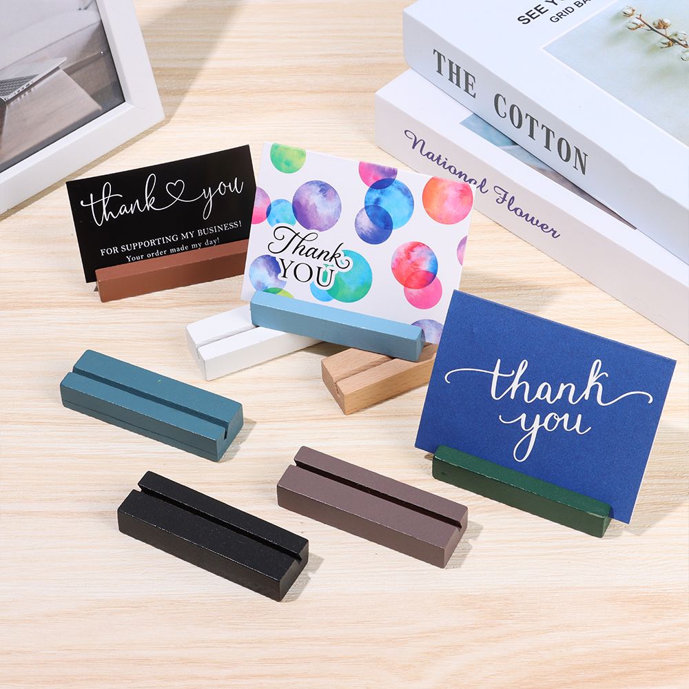 Romantic Wood Table Numbers Holder Place Card Clamps Stand Photos Clips Paper Clamp Picture Cards Display Stand Desktop Decor