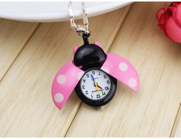 Popular Mixed Bulk 1pcs Color Ladybug Necklace Pendant Watches