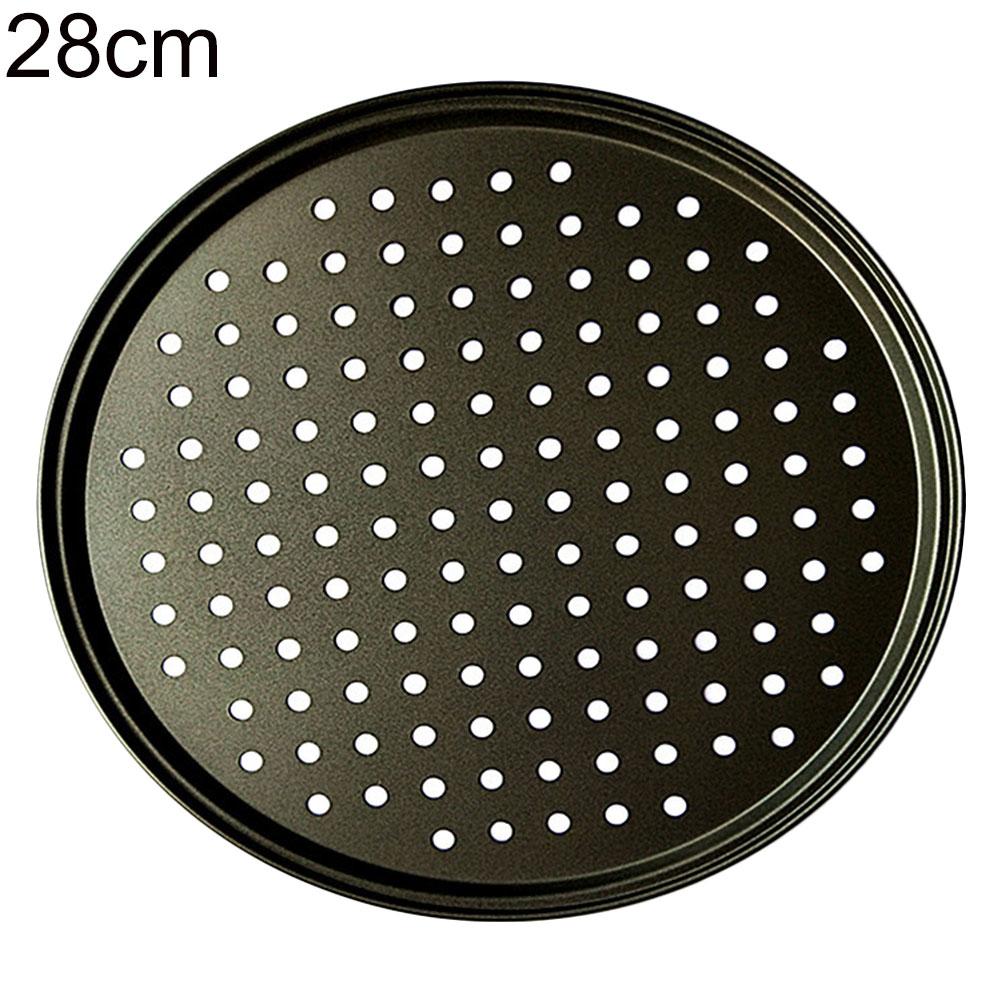 26/28/32cm Pizza Pan With Holes Breathable Non Stick Round Mesh Tray Plate Dishes Mould Bakeware Baking Tool Accessories: 28cm