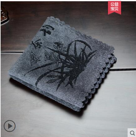 Torchon en coton et lin épais, style chinois, rétro, , absorbant, tissu à thé brodé: 2