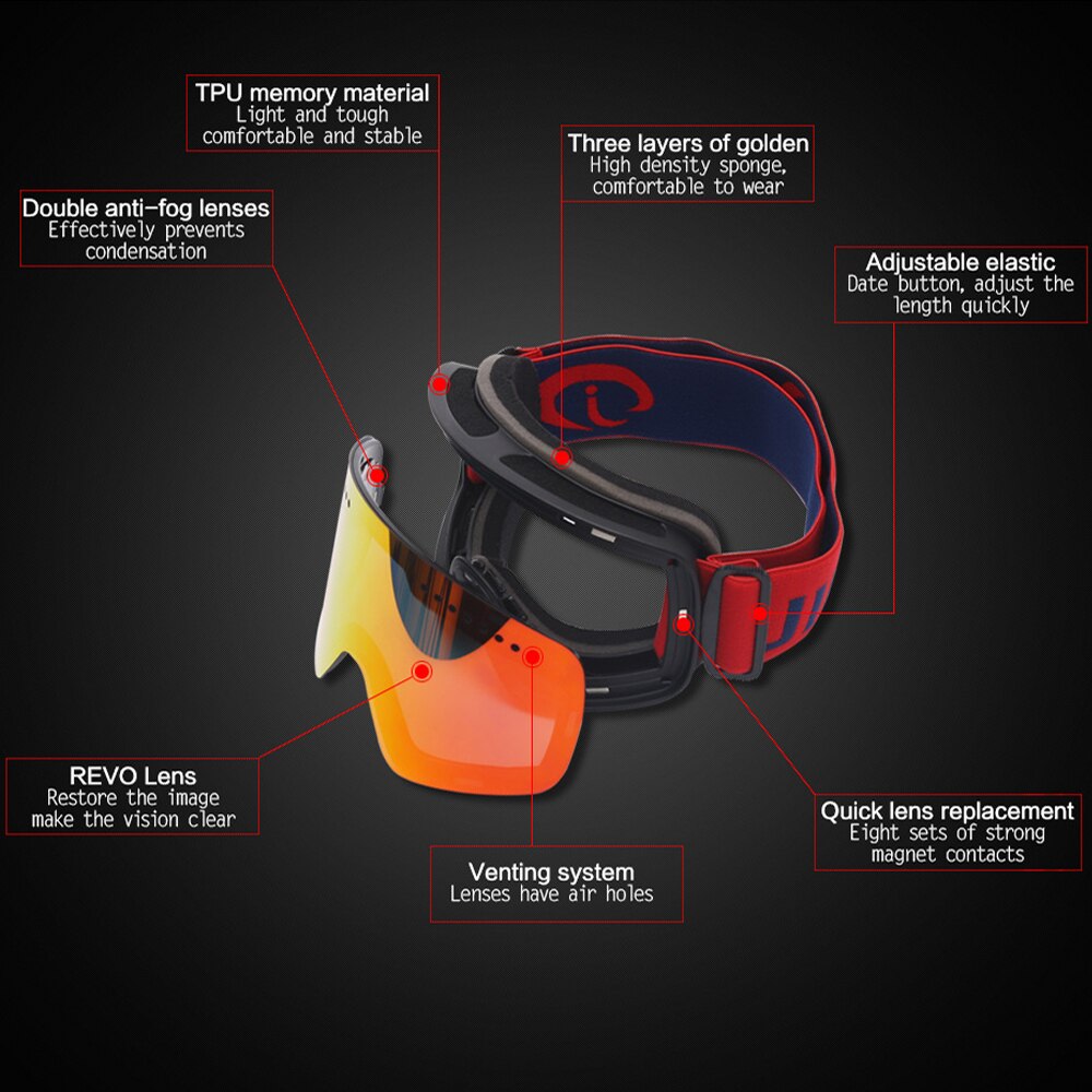 Ski Goggles Snowboard Snowmobile Skiing and Snowboarding UV Protection Snow Mask Man Woman Equipment Winter Sport Dropshippng