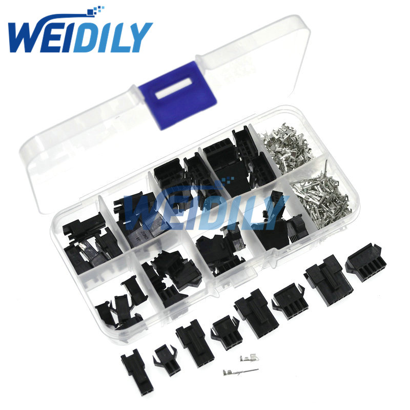 1Set 2.54Mm Dupont Terminal Mannelijke/Vrouwelijke Pin Sm2.54 Kabel Plug 2/3/4/5 Pin Elektrische Jumper Header Behuizing Draad Connector Kit