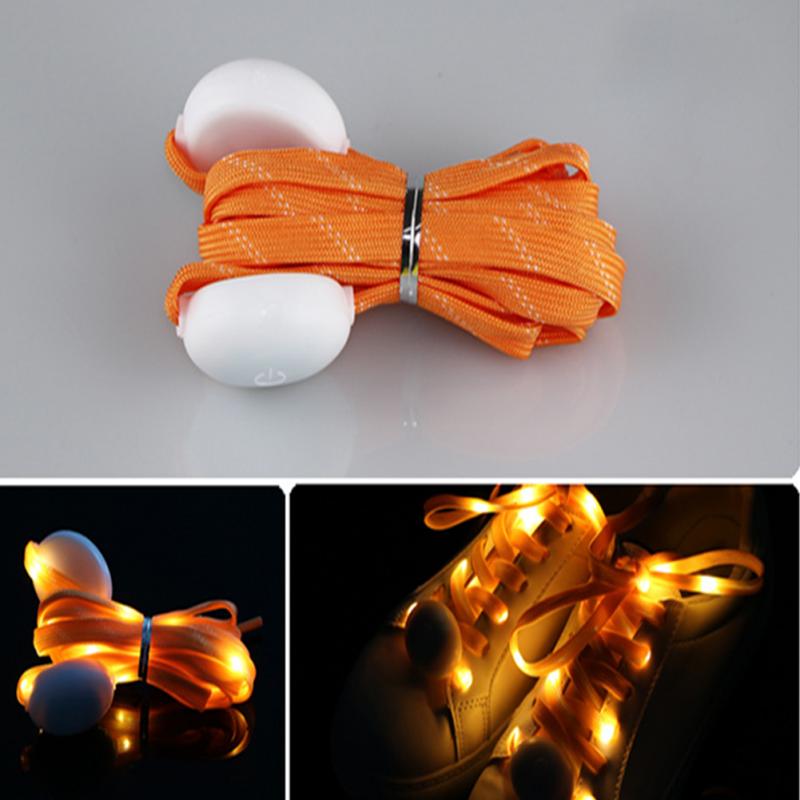 Led Sport Veters Lichtgevende Schoenveters Glow Schoen Strings Ronde Flash Licht Schoenveters Geen Tie Lui Veters Party: Oranje