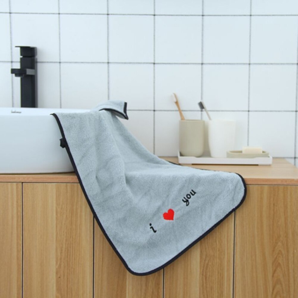 Embroidered Couple Towel Romantic Love For Girlfriend Boyfriend Towel Anniversary For Wife Husband Valentines Day: Light gray