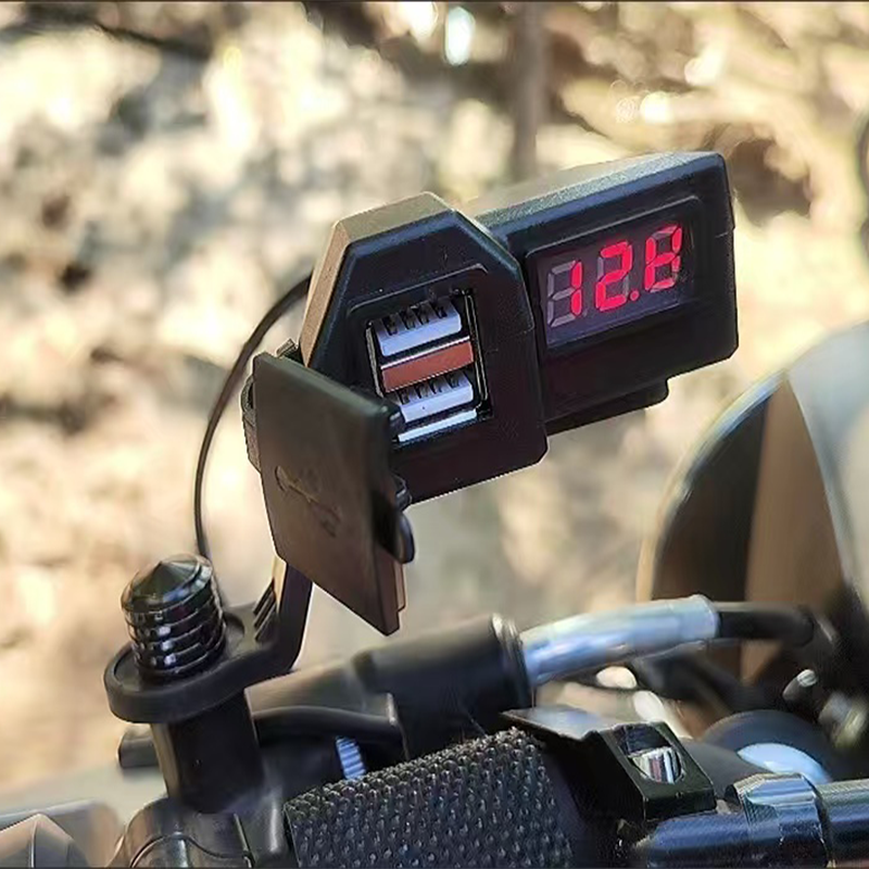Universele motorfiets dubbele USB-oplader waterdichte motorfiets mobiele telefoon oplader oplaadaansluiting voor e-bike scooter ATV bromfiets