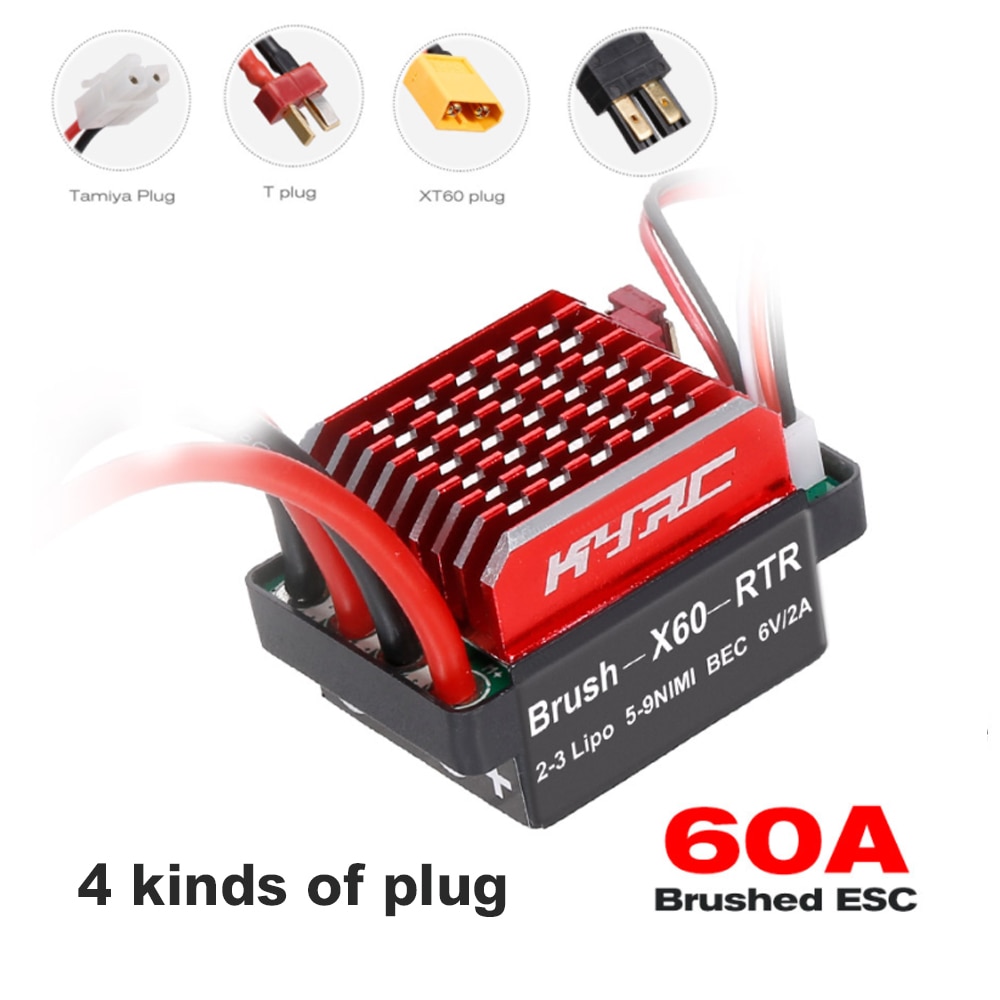 60A Esc Rc Auto Esc Brushed Electric Speed Controller Voor 1/10 Traxxas D90 Hsp Redcat Rc 4WD Tamiya Axiale SCX10 hpi Diy Rc Auto