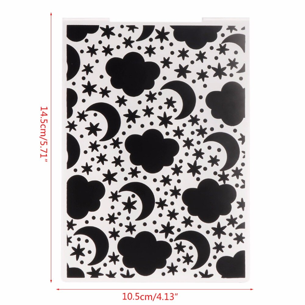 Plastic Embossing Folder Template for DIY Scrapbook Photo Album Card Paper Craft Clouds Stars Moon--Y142