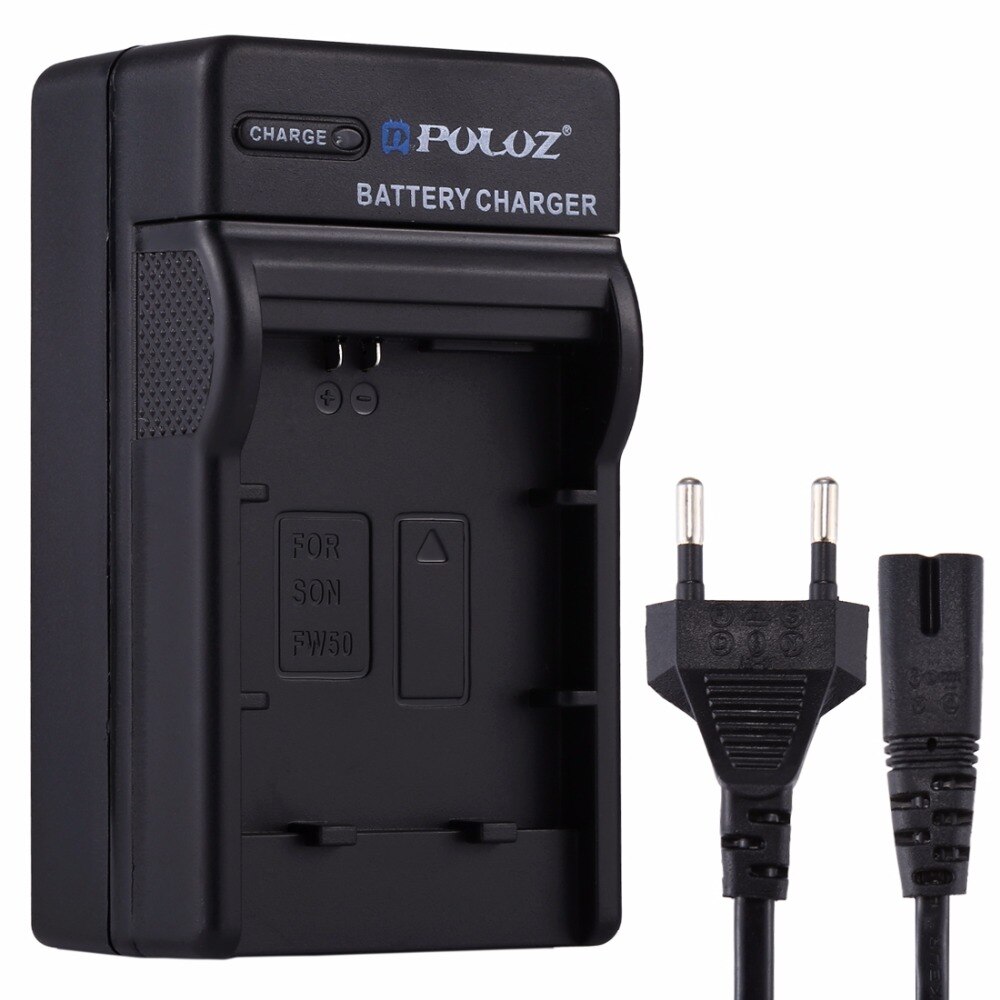 PULUZ EU Plug Battery Charger with Cable for Sony NP-FW50 ILCE-7 (A7), ILCE-7M2 (A7 II), ILCE-6000 (A6000), A6300 Battery