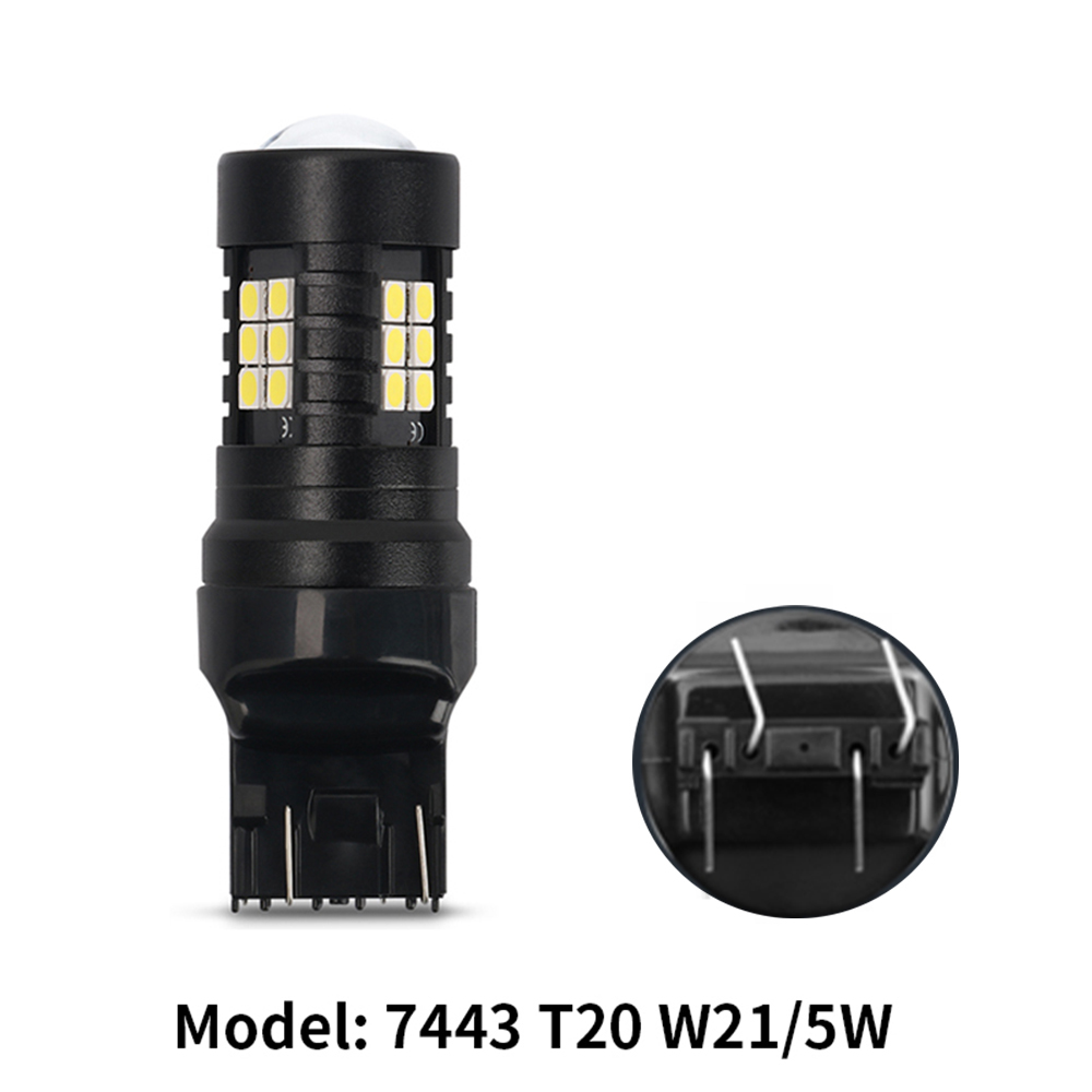 Bilkupé led-belysning 1157 -facks 15d 7443 canbus för automatisk blinkers bromslampa 12v 5w utan fel 3030*21 smd med hd-lins röd och gul: Röd / 5000k