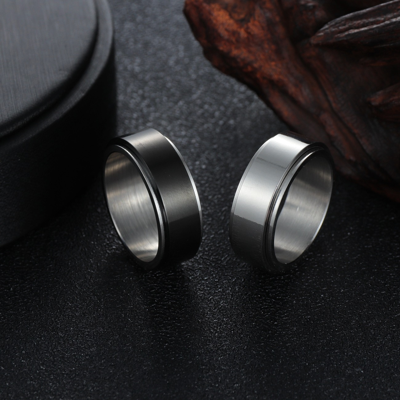 Titanium steel Anxiety Ring For Men Women Spinner Fidgets Rings Rotate Freely Spinning Anti Stress Accessories Jewelry