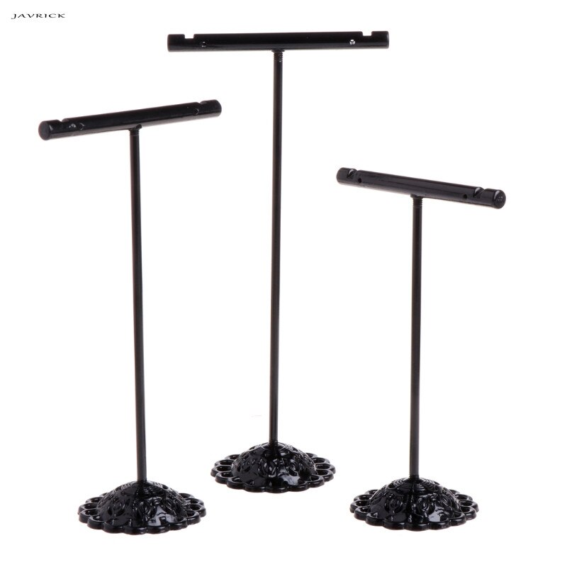3 stk legeret øreringe display t-shape stativ udstillingsvindue smykker organizer holder: Sort