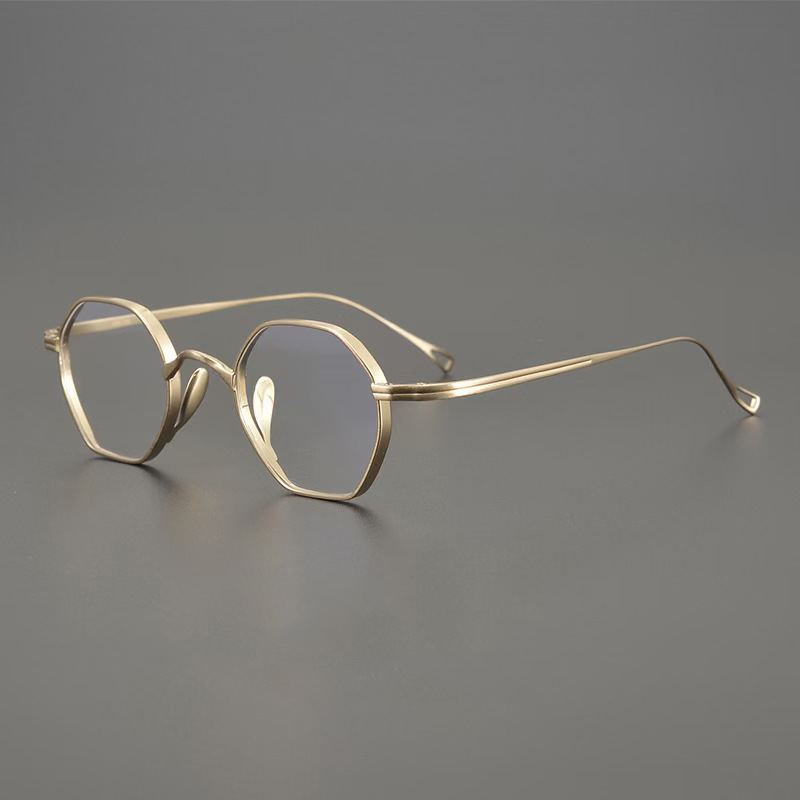 John Lennon-Gafas De lectura japonesas para hombres, anteojos pequeños hexagonales De titanio, montura Retro, para miopía, hechos a mano