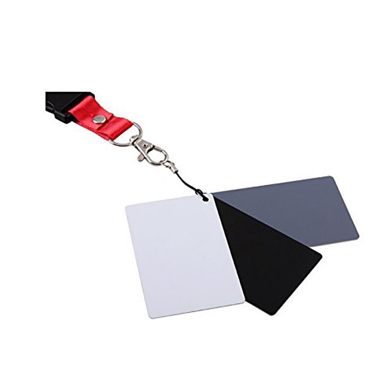 Calibration Camera Checker Gray Card Black Gray White Balance Card 18% Exposure Photography Card Neck Strap