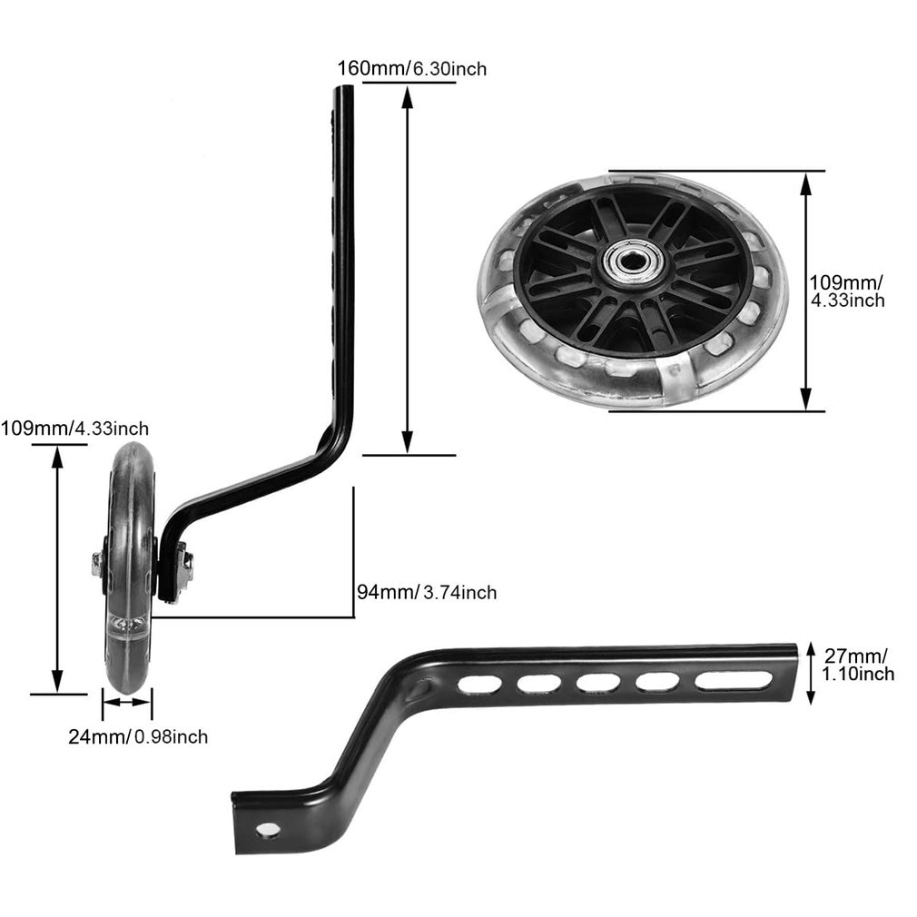 1 Pair 12-20" Children Bicycle Training Wheels Bicycle stabilisers Kids Bike Training Wheel Kids Bike Side Wheel Cycling parts