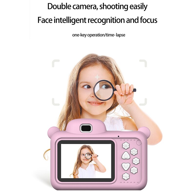 Kids Camera 1080P HD Mini Rechargeable Children Digital Camera Front Rear Selfie Camera Best For Kids