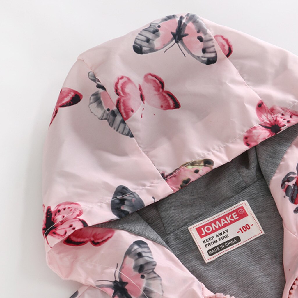Enfants manteau bébé filles hiver manteaux garçons coupe-vent Outwear papillon à capuche fermeture éclair coupe-vent vêtements d'extérieur #1018
