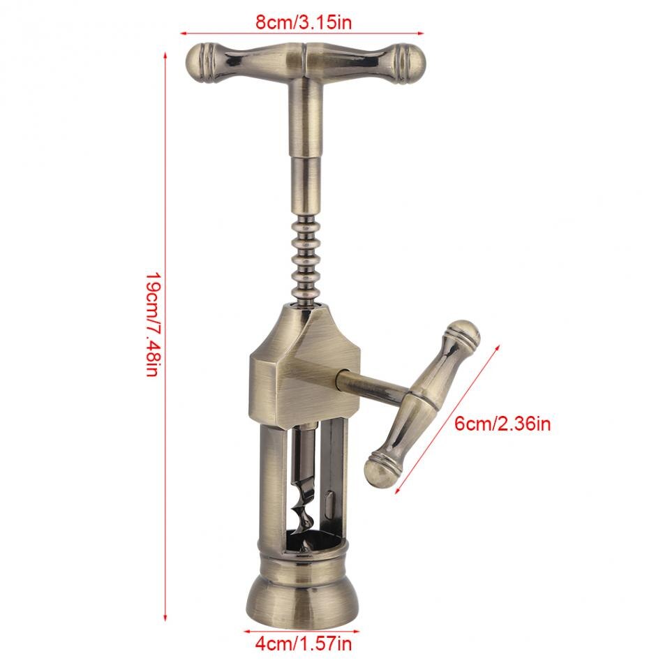 Retro Rvs Wijn Kurk Flesopener Metalen Rode Wijn Opener Kurkentrekker Fles Handvat Fles Kurkentrekkers Wijn Accessoires