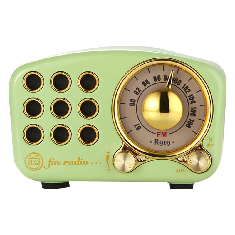 Bluetooth-radiolautsprecher, vintage-radio – fm-radio im altmodischen klick-stil, starke bassverstärkung (grün)