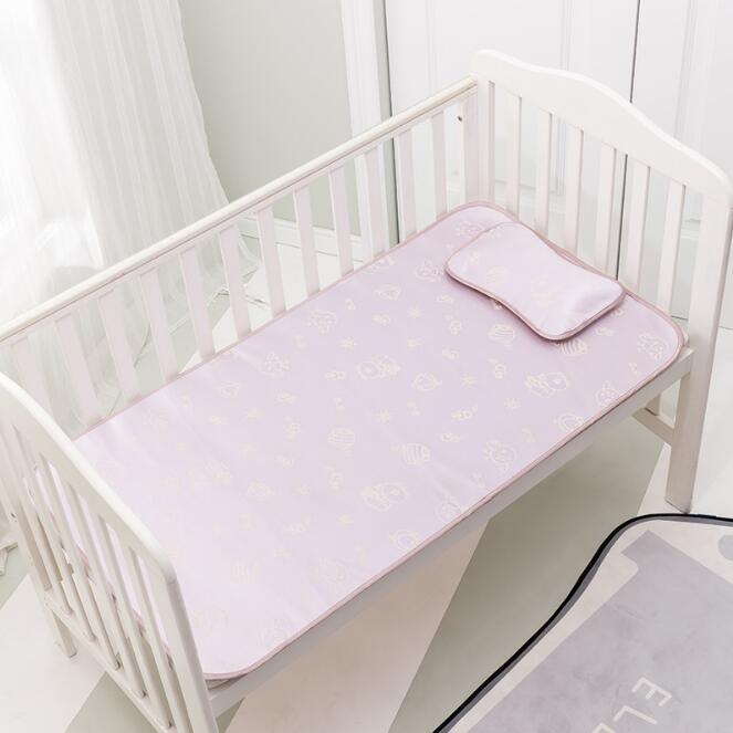 Spädbarn spädbarnssäng cool matta sängkläder madrass skyddsdyna sängmatta sommar cool matta tecknad lakan babyvård bhs 017: Röd