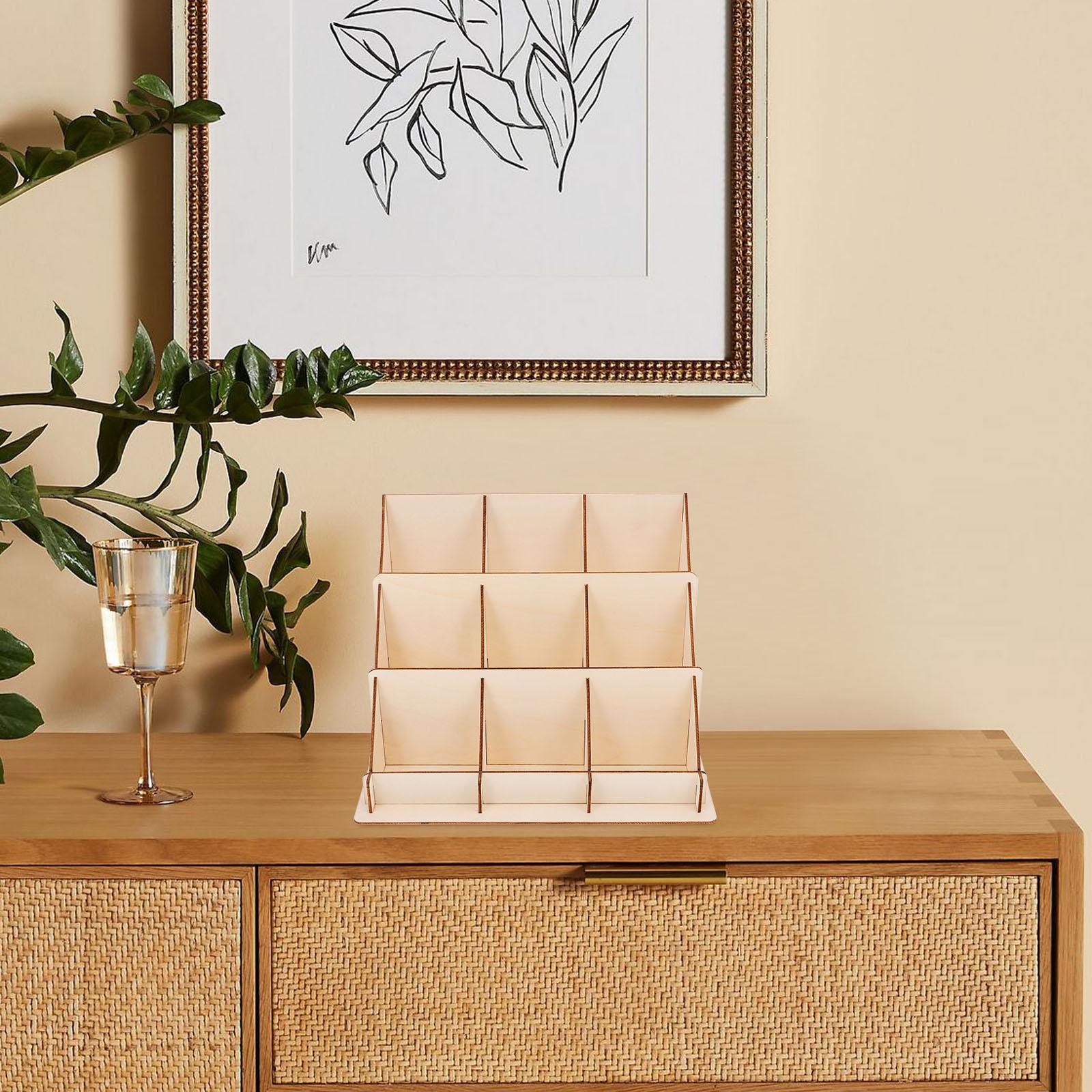 Wood Card Display Stand Business Rack Sturdy Desk ganizer Postcard Holder Retail Shelf Greeting Decor Spacious Multi