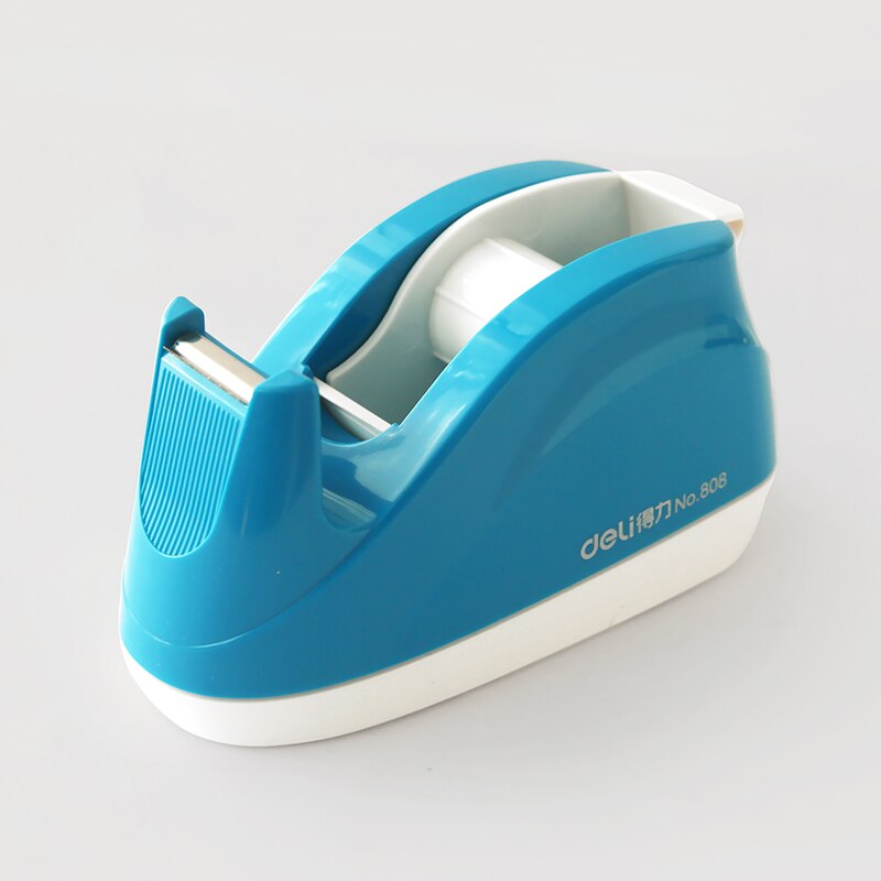 Deli Adhesive Tape Base Adhesive Tape Cutter Anti Slip Base Office Stationery Seal Stationery Washi Tape Dispenser Tape Holder: blue