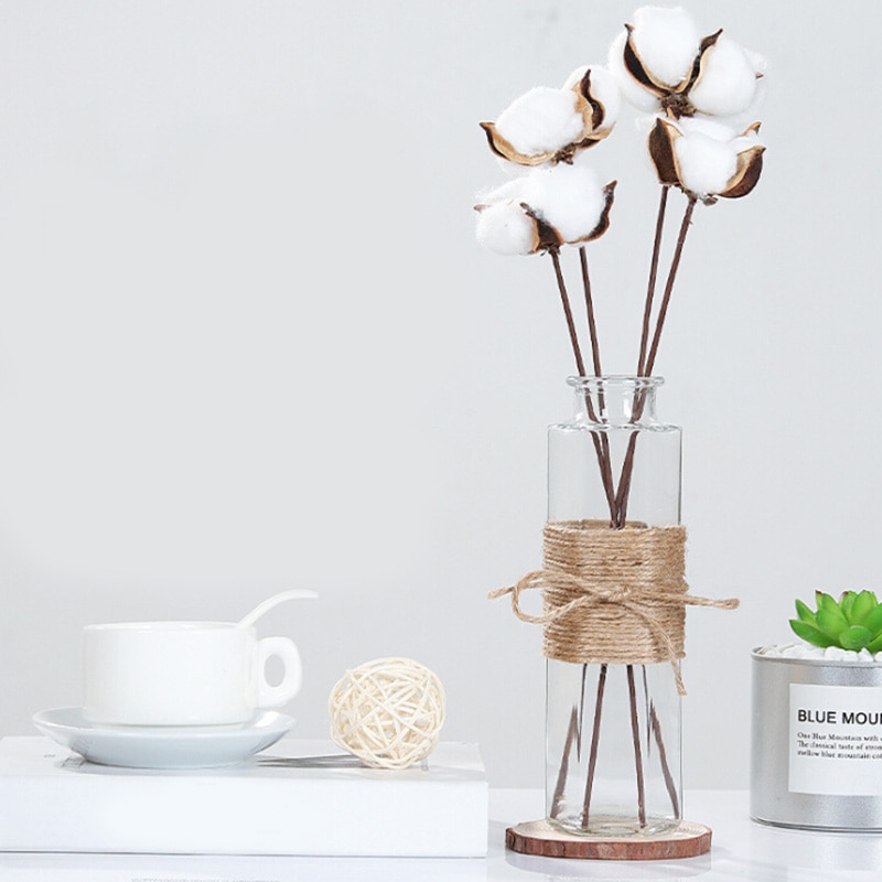 Europäischen Stil Glas Vasen transparent Wasser Hydrokultur Blume Seil Trockenen Blume Vase DIY Blume Vase Hause Ornamente Dekoration
