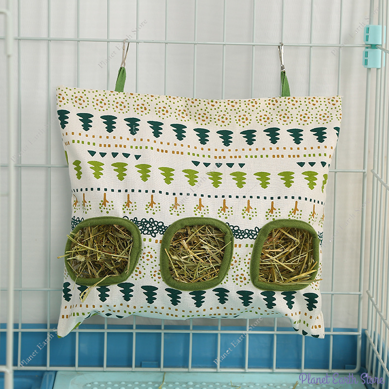 2/3 Gaten Opknoping Hooizak voor Bunny Cavia Kleine Dieren Feeder Konijn Voedsel Dispensers Tas Huisdier Voeden Tas Rack Kooi Gereedschap