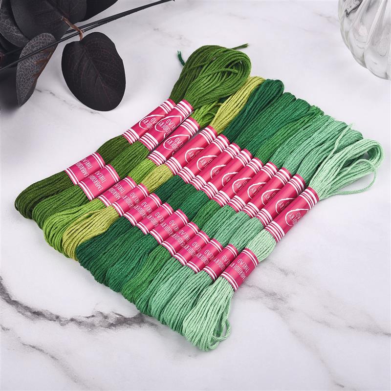 8 Colors Embroidery Thread Gradient Colors Floss Cross Stitch Kit Premium Rainbow DIY Threads Crafts Cotton Sewing Skein