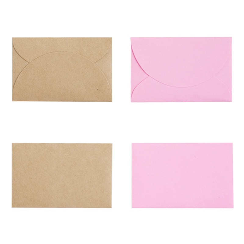 50 Pcs/Set Korean Retro Kraft Paper Envelope Vintage 9*6cm Mini Series Wedding Stationery Envelopes