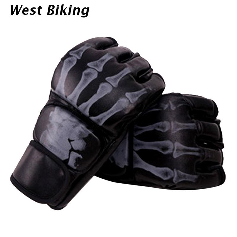 448D 1 para PU skórzane rękawice bokserskie pół palca rękawice bokserskie rękawice treningowe rękawice Kickboxing dla dorosłych: czarny