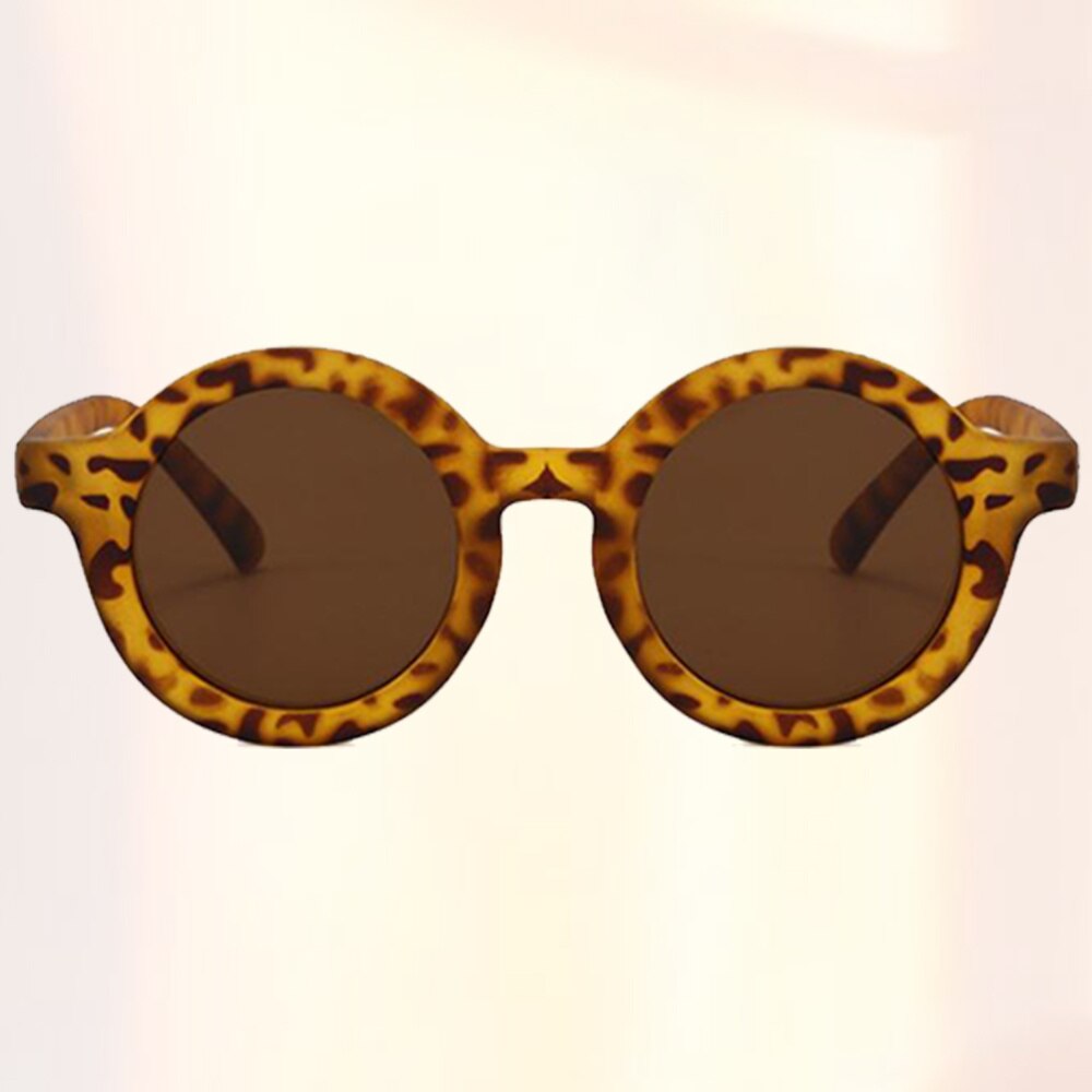 1pcs Simple Leopard Grain Small Retro Kid Sunglasses Funny Sunglasses Round Sunglasses for Boy Girl: Default Title