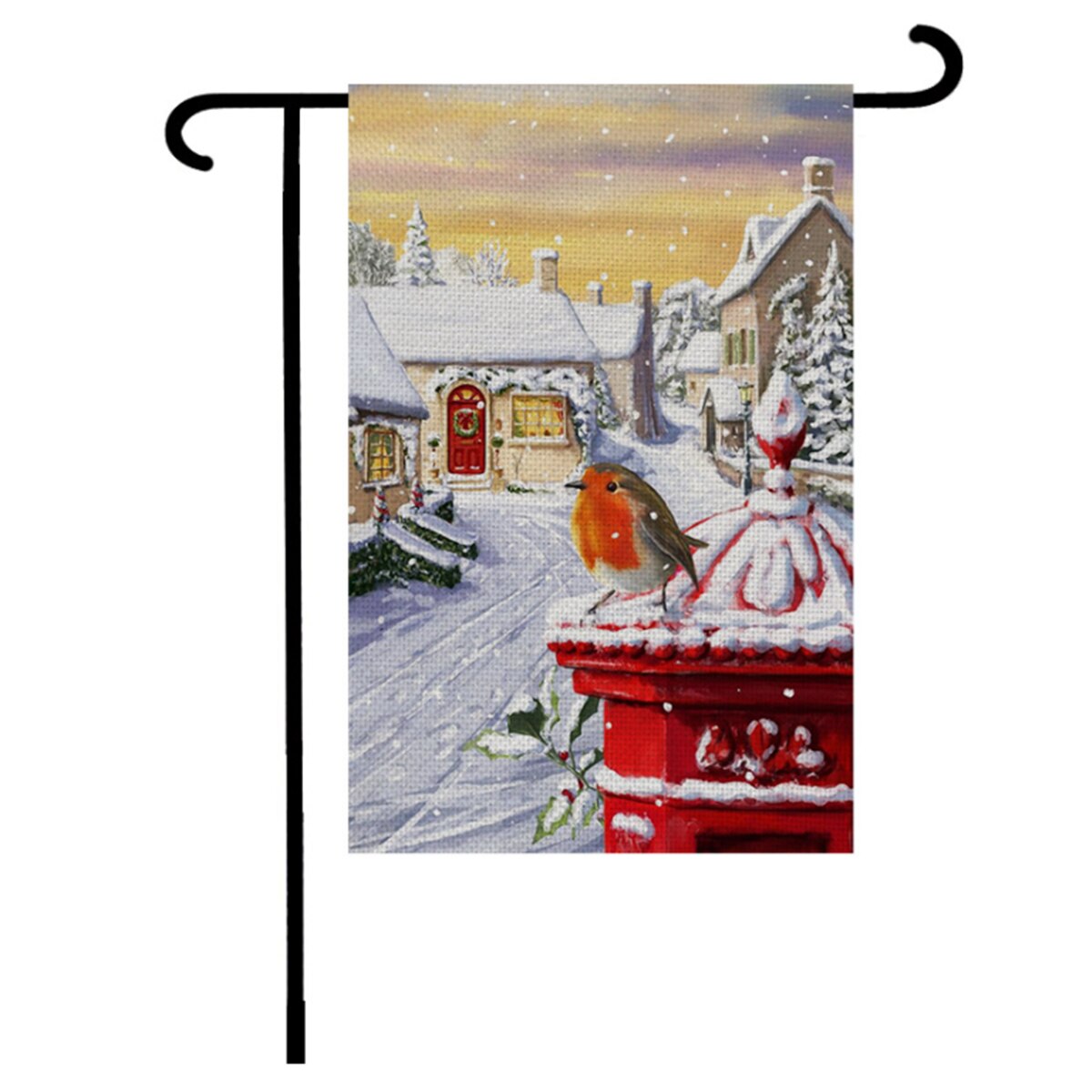 Julehave flag dobbeltsidet snemand julemand elg lastbil lodret udendørs gård flag indretning: 8