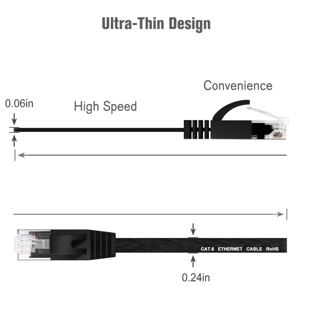 6Pack 1.5M 5FT Kabel CAT6 Flat Utp Ethernet Netwerk Kabel RJ45 Patch Lan Kabel