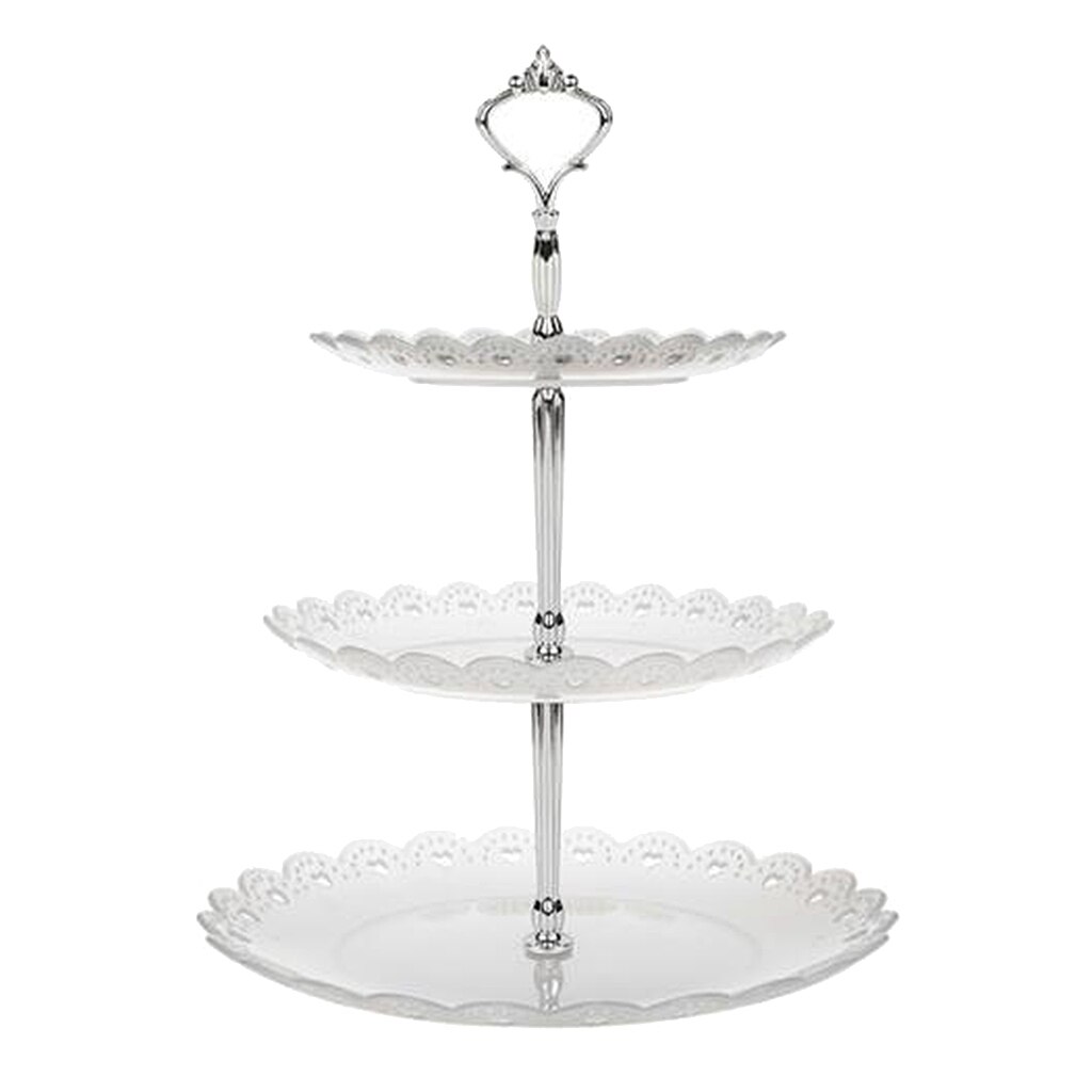 3- -ters kakestativ dessert cupcake stativ konditorivarerbrett for teselskap, bryllup og bursdag