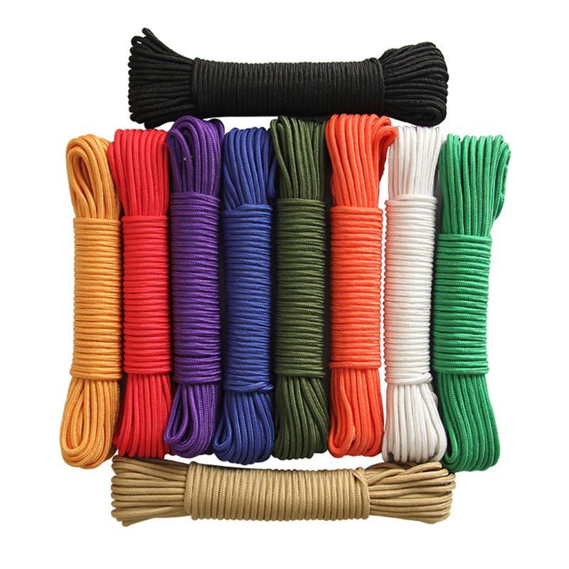 30M / 50M Solid Braided Nylon Rope Rot and Weather Resistant Rope for Camping Indoor and Outdoor Sports 6mm