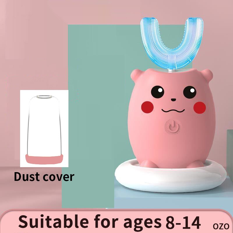 Smart Sonic Electric Toothbrush Kids Silicone Automatic Ultrasonic Tooth Brush Children Blue Light Teeth Brush 360 U XaoMi Home: pink 9-16 A