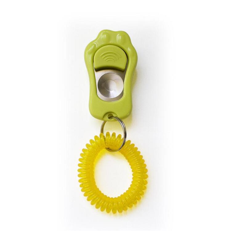 1pc Paw Shape Pet Dog Training Clicker Toys Cat Puppy Button Click Trainer Obedience Aid Wrist ABS 5 colors: Green