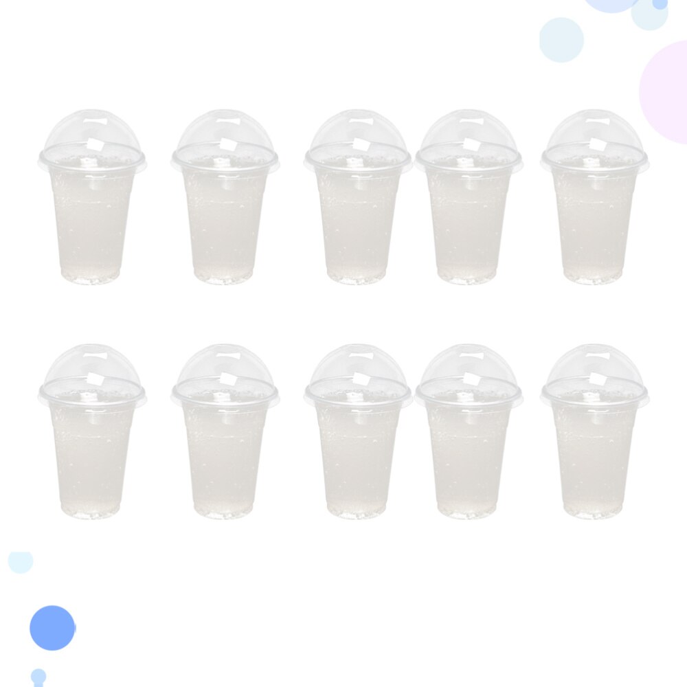 100 Stuks 360Ml Wegwerp Clear Cups Met Een Gat Dome Deksels Voor Thee Fruit Thee Met Covers