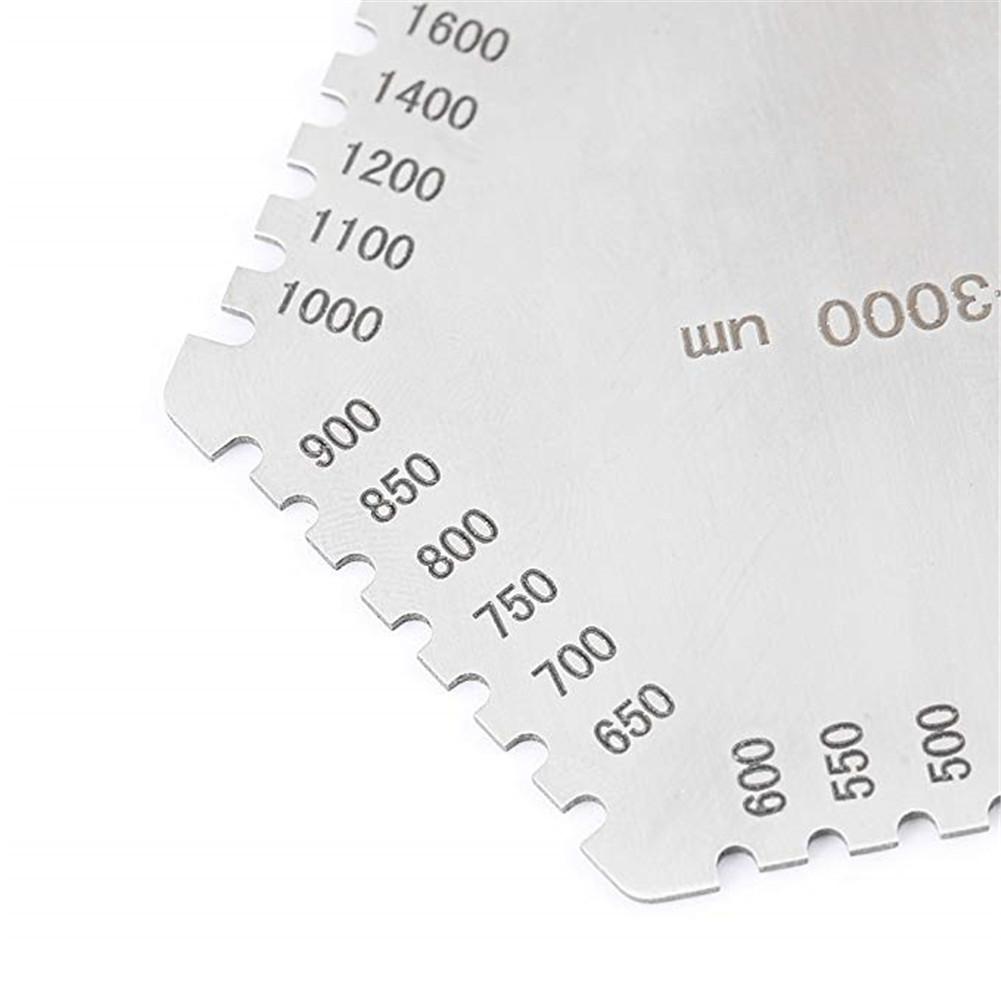 Haute précision en acier inoxydable Hexagonal Film humide peigne peinture Film revêtement épaisseur jauge Instrument peigne Film humide jauge carte