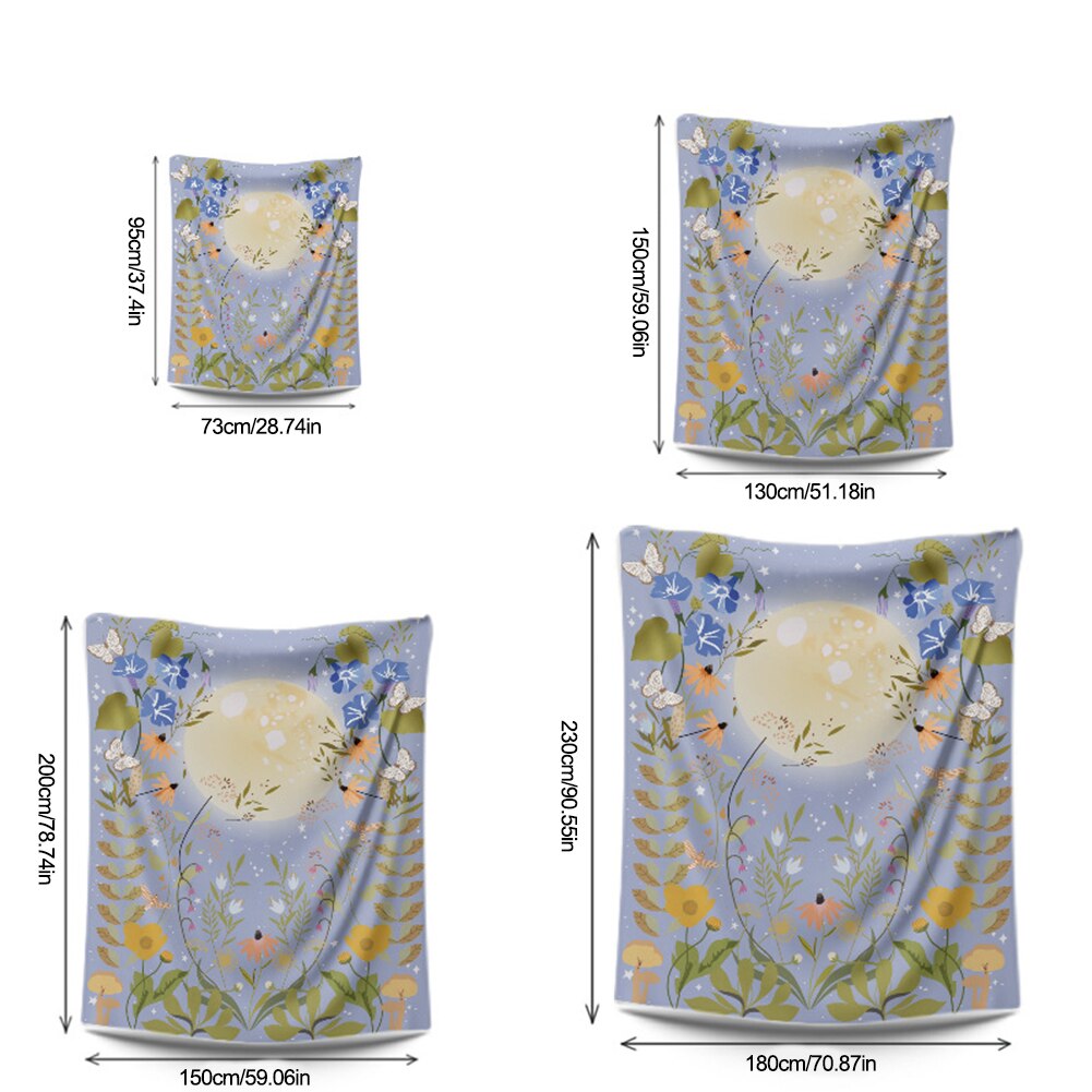 Vägg hängande dekor mandala blommor stjärnklart natt vägg hängande gobeläng hem rum dekor , 5 storlekar