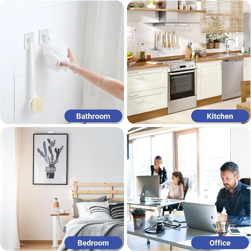 Ganchos adhesivos fuertes, soporte para marco de fotos, póster, reloj, sin ganchos de perforación, hogar, cocina, baño, colgador impermeable, ganchos de tornillo