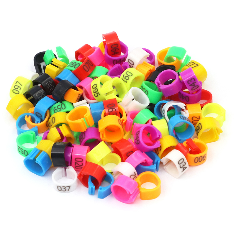 100 Stuks Vogels Voeten Ring Plastic Clip Ringen voor Vogels Duif Kwartel Voetring Boerderij Dier Carrier Duif Accessoires Vogel benodigdheden