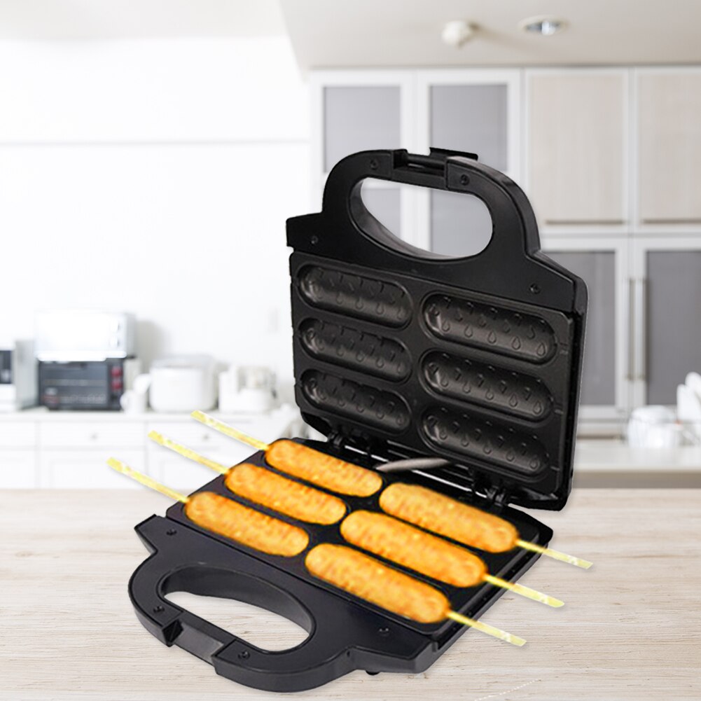 850W Electric Sausage Maker Automatic Mini Dog Bread Machine Toaster Sandwich Iron Toaster Baking Breakfast Pan Oven EU
