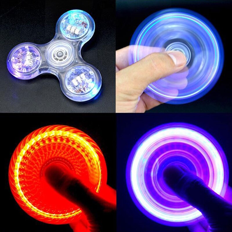 Led Licht Fidget Spinner, Regenboog Fidget Speelgoed Licht Vinger Hand Spinner Voor Kids Volwassenen G99C