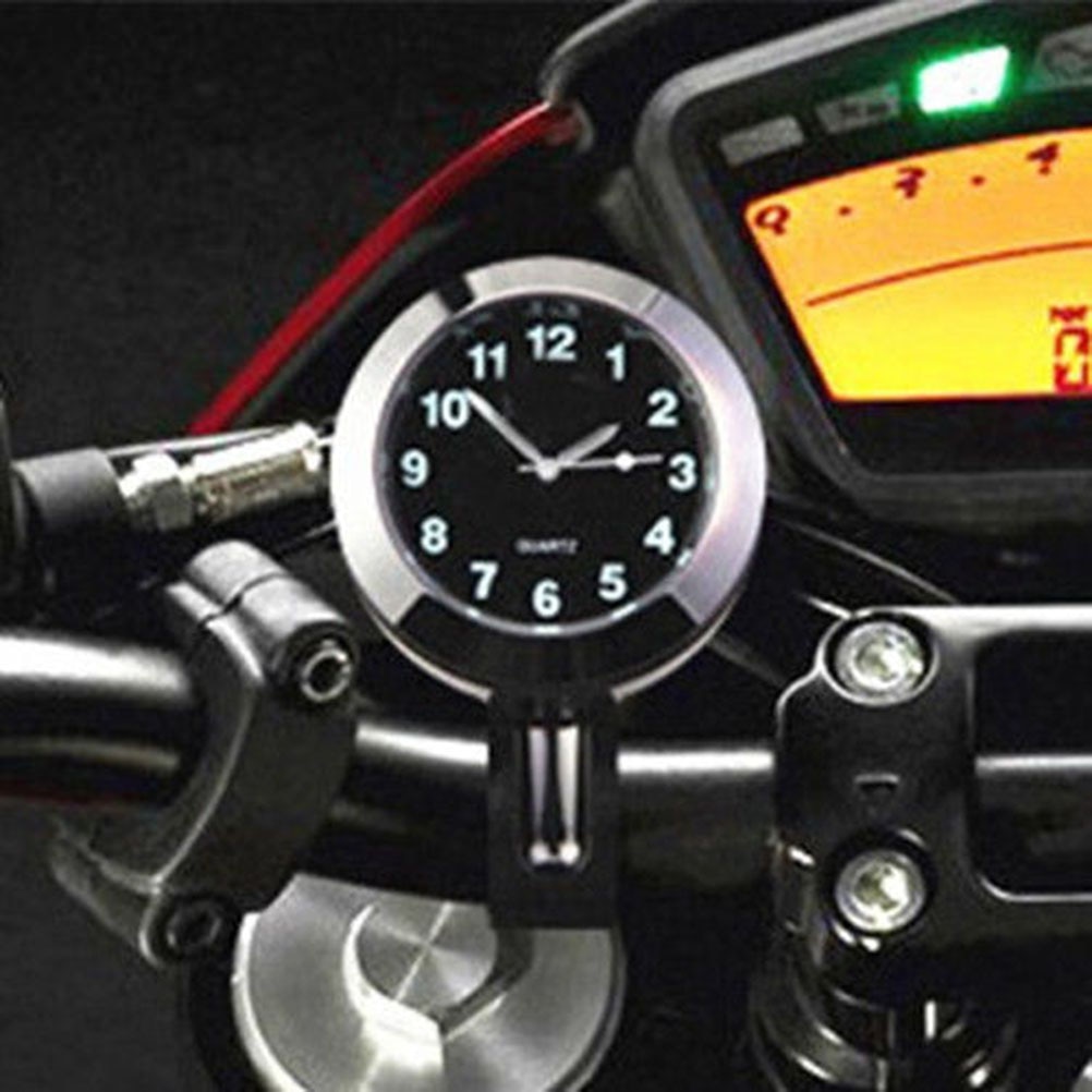 Bicycle Handlebar Clock Waterproof 7/8" Motorcycle Motorbike Accessory Handbar Mount Digital Clock Bike Bell